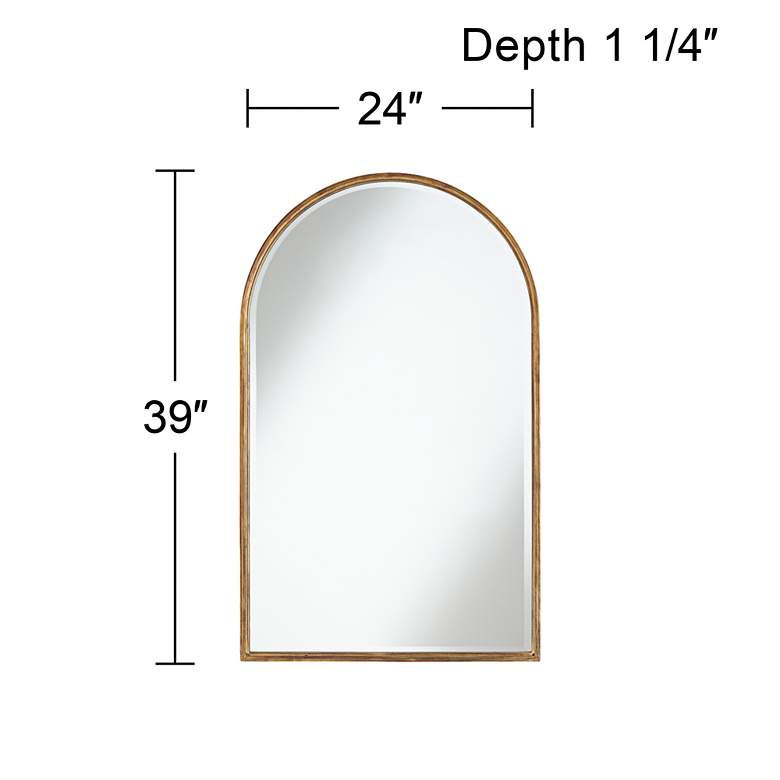 Image 6 Uttermost Clara Gold 24 inch x 39 inch Arch Top Wall Mirror more views