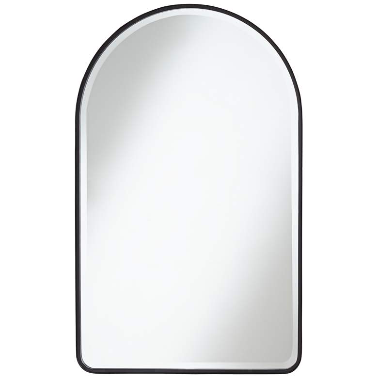 Image 3 Uttermost Clara Matte Black 24" x 39" Arch Top Mirror