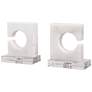 Uttermost Clarin White Marble Bookends Set of 2