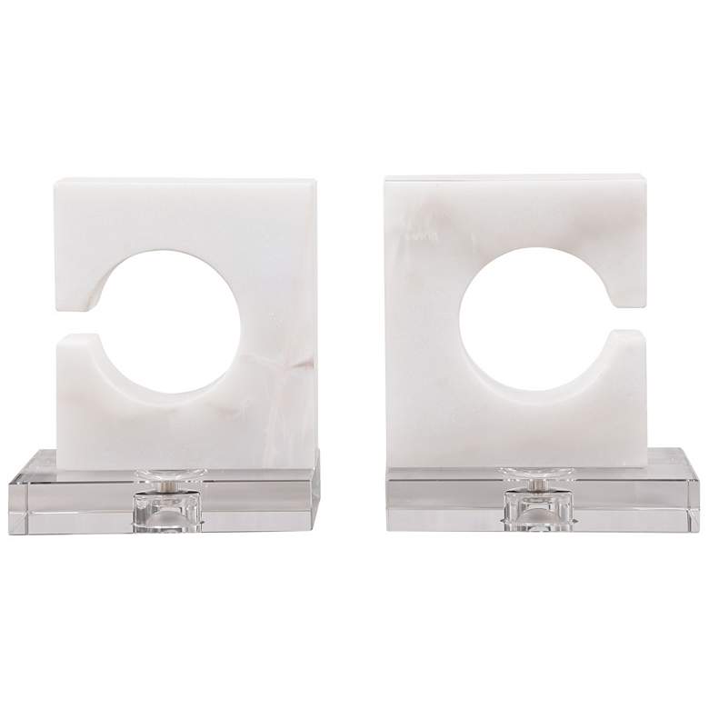 Image 4 Uttermost Clarin White Marble Bookends Set of 2 more views