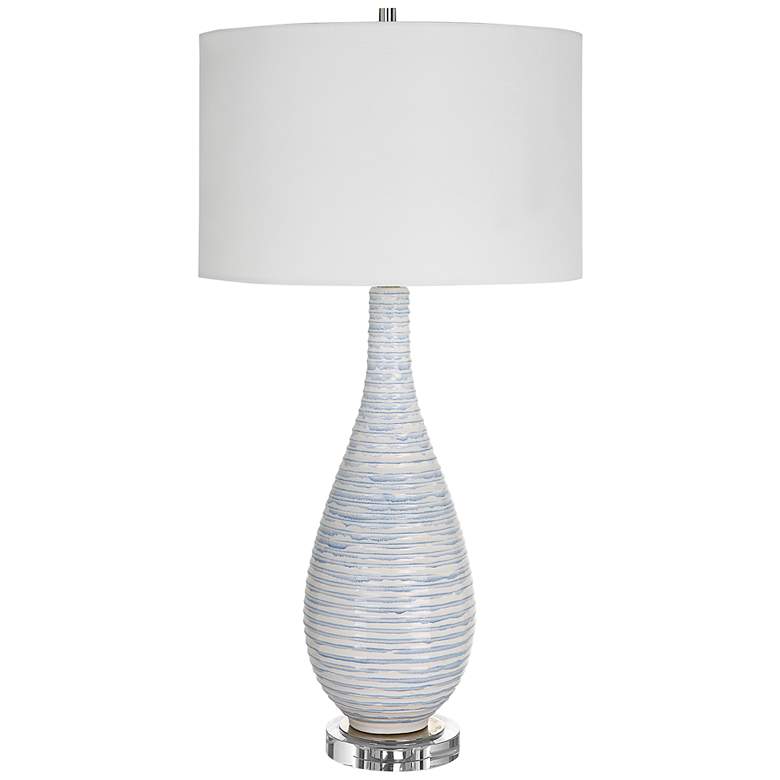 Image 2 Uttermost Clariot Blue and White Ceramic Table Lamp