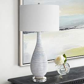 Image1 of Uttermost Clariot Blue and White Ceramic Table Lamp