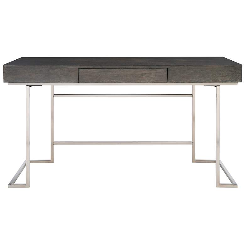Image 2 Uttermost Claude 56" Wide Smoke Gray Wood 1-Drawer Desk