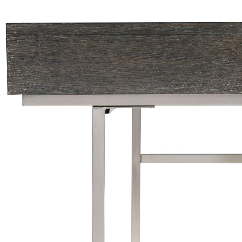 Image 6 Uttermost Claude 56 inch Wide Smoke Gray Wood 1-Drawer Desk more views