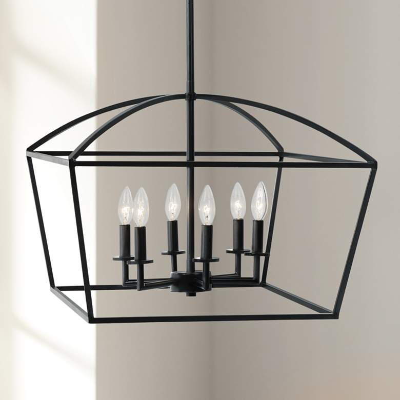 Image 1 Uttermost Clayton 22" Wide Bronze 6 Light Pendant