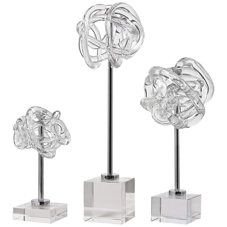 Image 2 Uttermost Clear Glass Knot Neuron Sculptures Set of 3