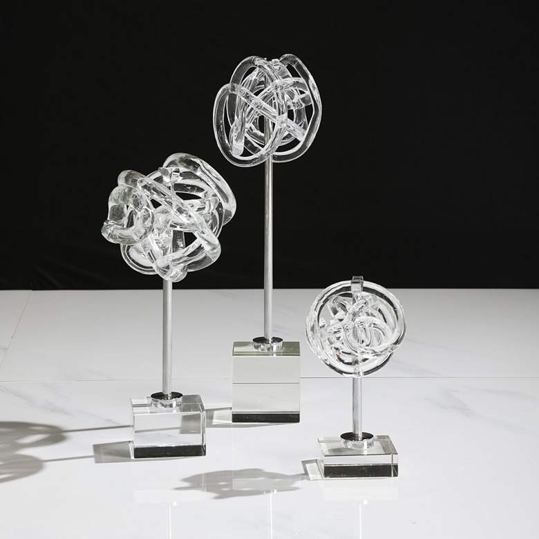 Image 1 Uttermost Clear Glass Knot Neuron Sculptures Set of 3