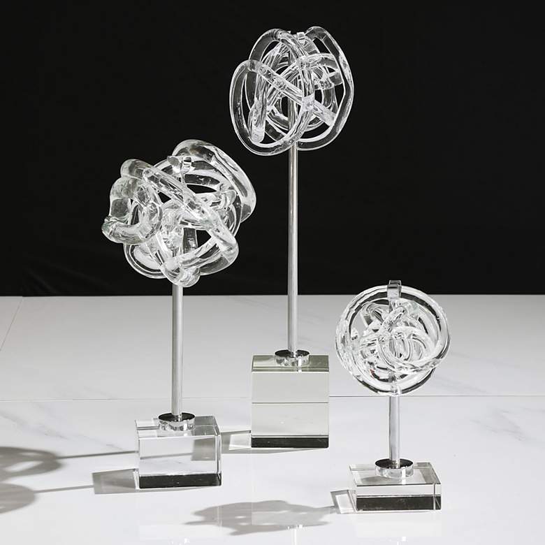 Image 1 Uttermost Clear Glass Knot Neuron Sculptures Set of 3