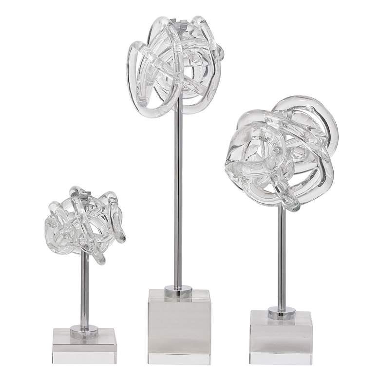 Image 4 Uttermost Clear Glass Knot Neuron Sculptures Set of 3 more views
