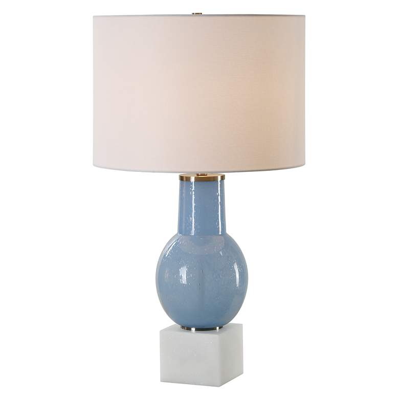 Image 2 Uttermost Clear Sky 28" Modern Blue Glass Table Lamp