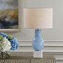 1_Uttermost Clear Sky 28" Modern Blue Glass Table Lamp