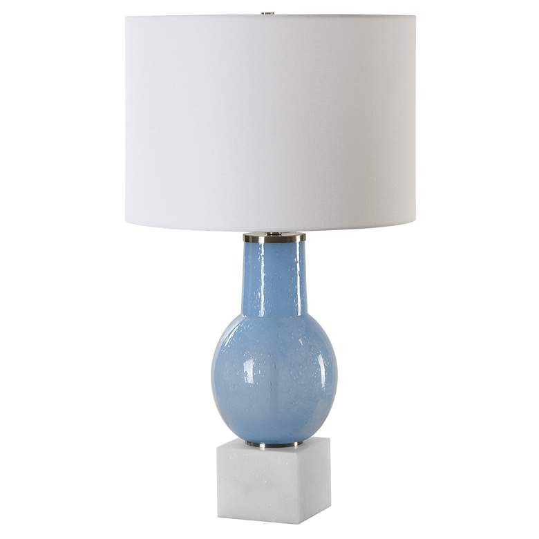 Image 4 Uttermost Clear Sky 28" Modern Blue Glass Table Lamp more views