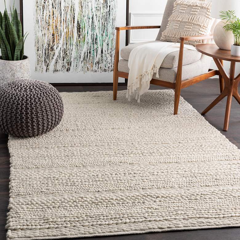 Image 1 Uttermost Clifton 71162 5'x8' Ivory Wool Loop Area Rug