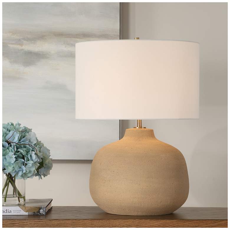 Image 1 Uttermost Cline 28 1/4" Terracotta Table Lamp