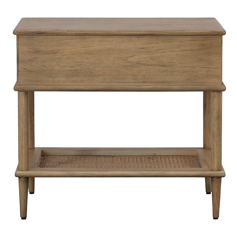Image 6 Uttermost Coast 26"W Oak Stain Rattan 1-Drawer Side Table more views