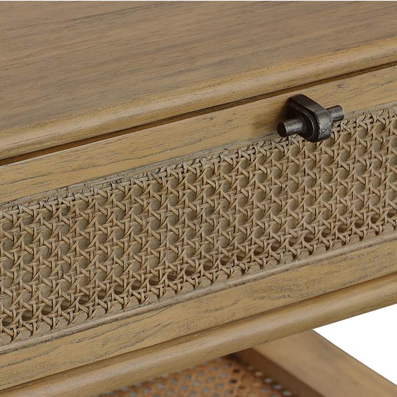 Image 7 Uttermost Coast 26"W Oak Stain Rattan 1-Drawer Side Table more views