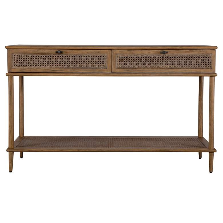 Image 1 Uttermost Coast 52" Length x 32" High Natural Rattan Cane Console