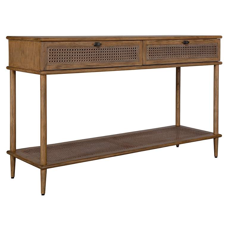 Image 2 Uttermost Coast 52" Length x 32" High Natural Rattan Cane Console more views