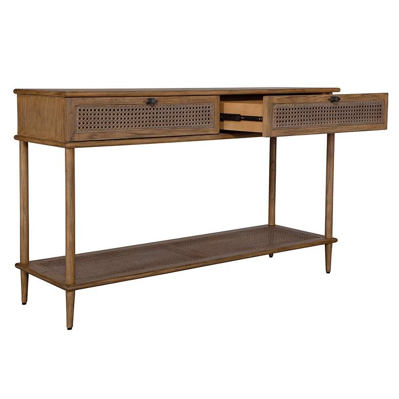 Image 3 Uttermost Coast 52" Length x 32" High Natural Rattan Cane Console more views