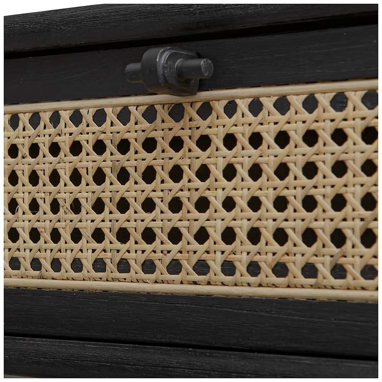 Image 4 Uttermost Coast Black and Rattan Cane Side Table more views