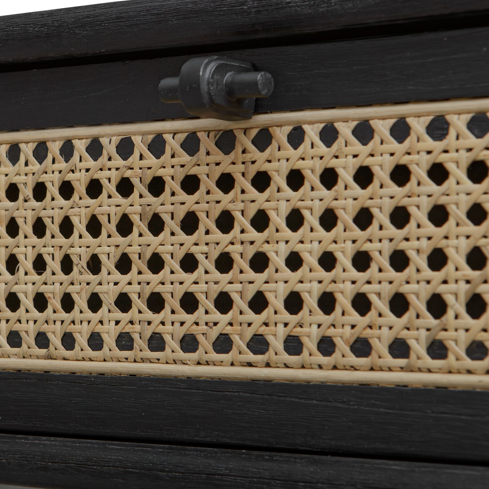 Image 6 Uttermost Coast Black and Rattan Cane Side Table more views