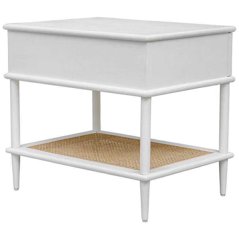 Image 5 Uttermost Coast White and Rattan Cane Side Table more views