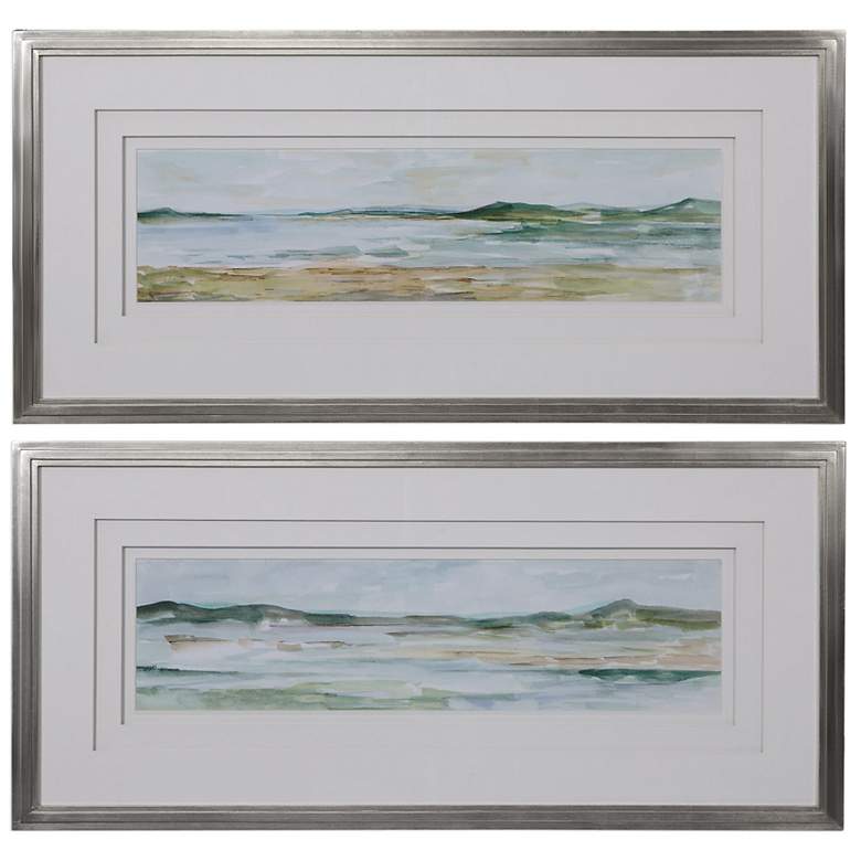 Image 2 Uttermost Coastal 46" x 22" Panoramic Seascape Prints Set of 2