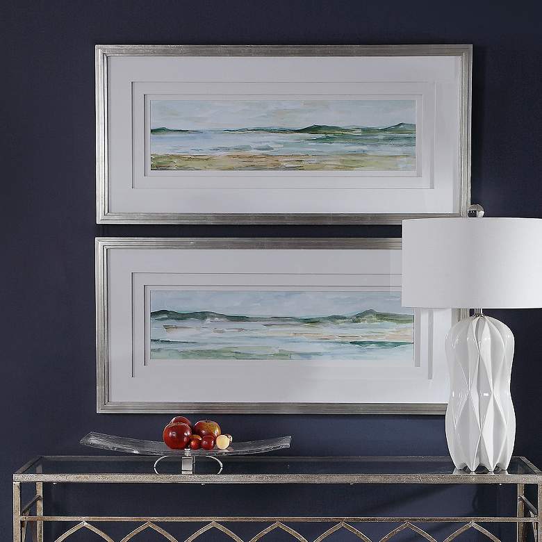 Image 1 Uttermost Coastal 46" x 22" Panoramic Seascape Prints Set of 2