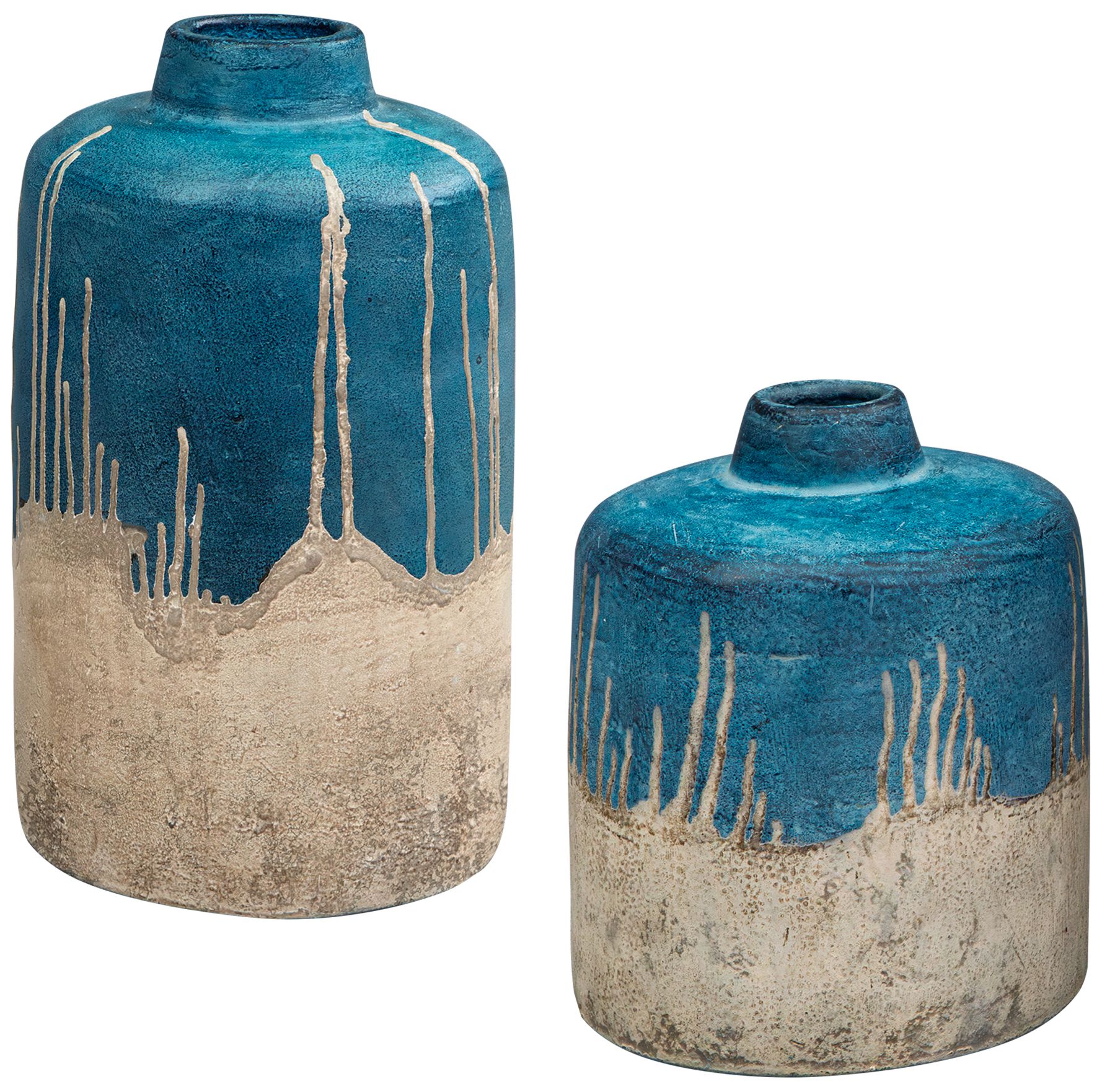 Image 3 Uttermost Coastal Cascade Indoor-Outdoor Set of 2 Concrete Vases more views