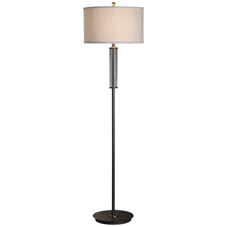 Image 1 Uttermost Coeburn Rustic Black Pierced Steel Floor Lamp