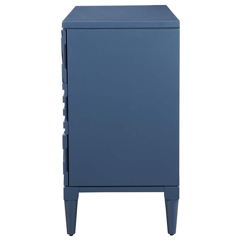 Image 6 Uttermost Colby 36" Wide Blue Carved 3-Drawer Accent Chest more views