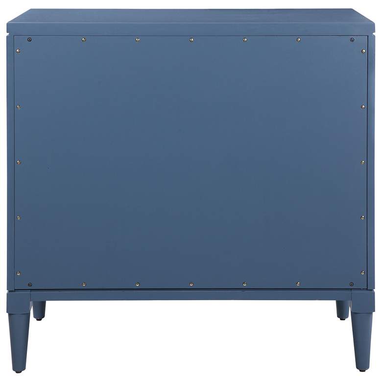 Image 7 Uttermost Colby 36" Wide Blue Carved 3-Drawer Accent Chest more views