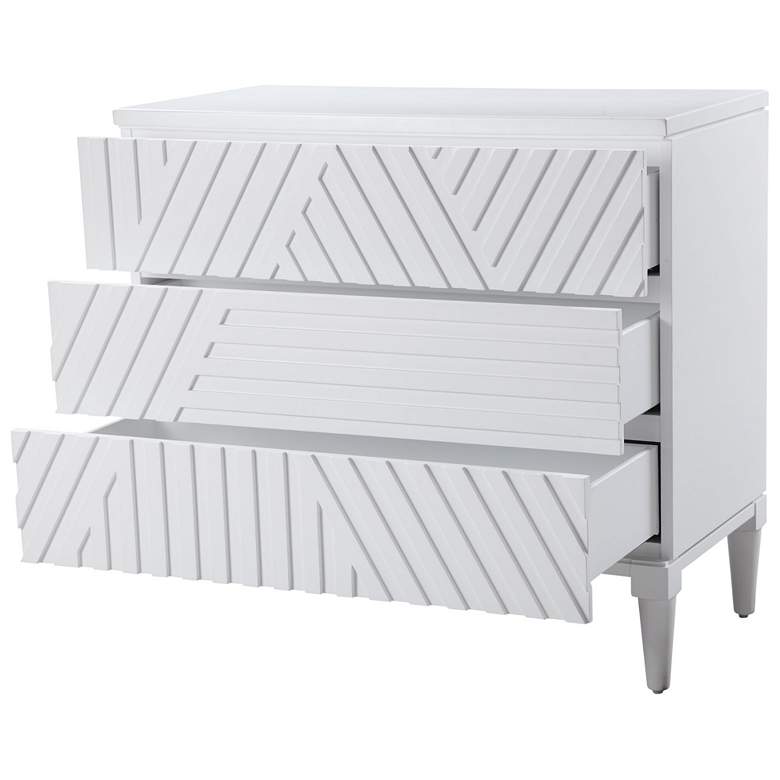 Image 4 Uttermost Colby 36" Wide White Carved 3-Drawer Accent Chest more views