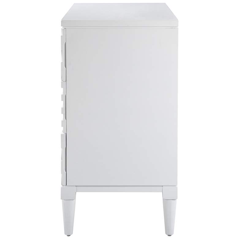 Image 5 Uttermost Colby 36" Wide White Carved 3-Drawer Accent Chest more views