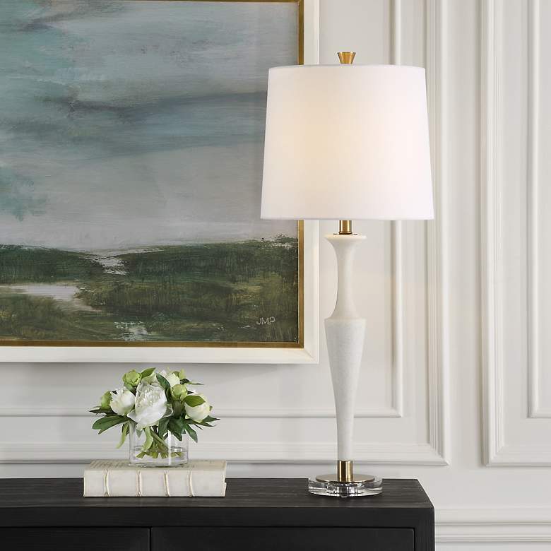 Image 1 Uttermost Colette 35 1/2" High Modern Ivory Stone Table Lamp