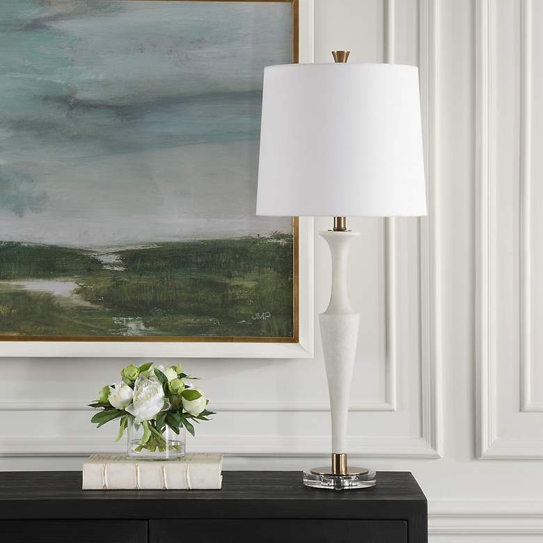 Image 6 Uttermost Colette 35 1/2" High Modern Ivory Stone Table Lamp more views