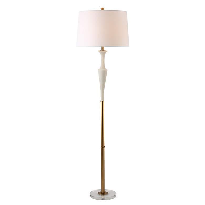 Image 3 Uttermost Colette Ivory and Antique Brass Floor Lamp