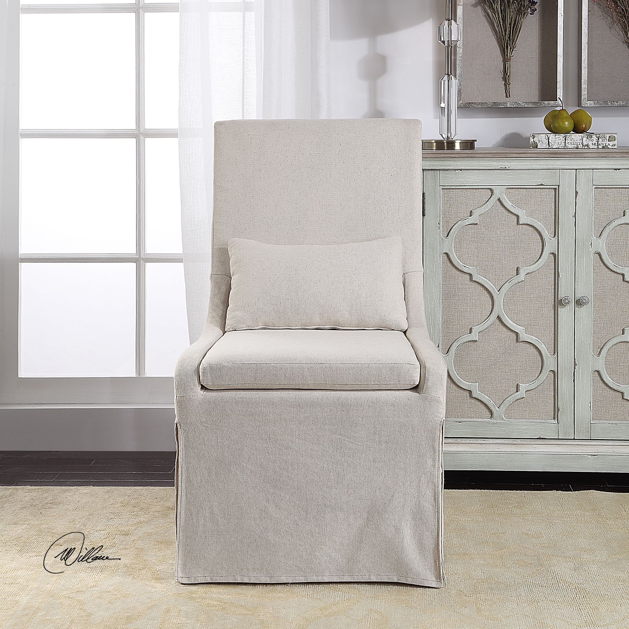 Image 5 Uttermost Coley Off-White Armless Chair more views