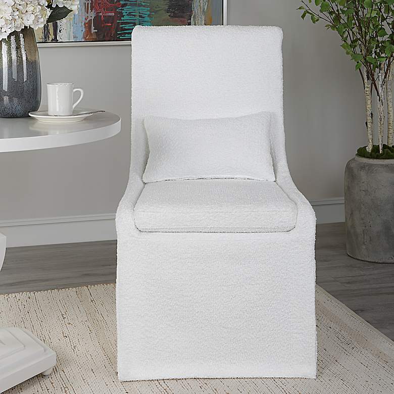 Image 5 Uttermost Coley White Armless Chair more views