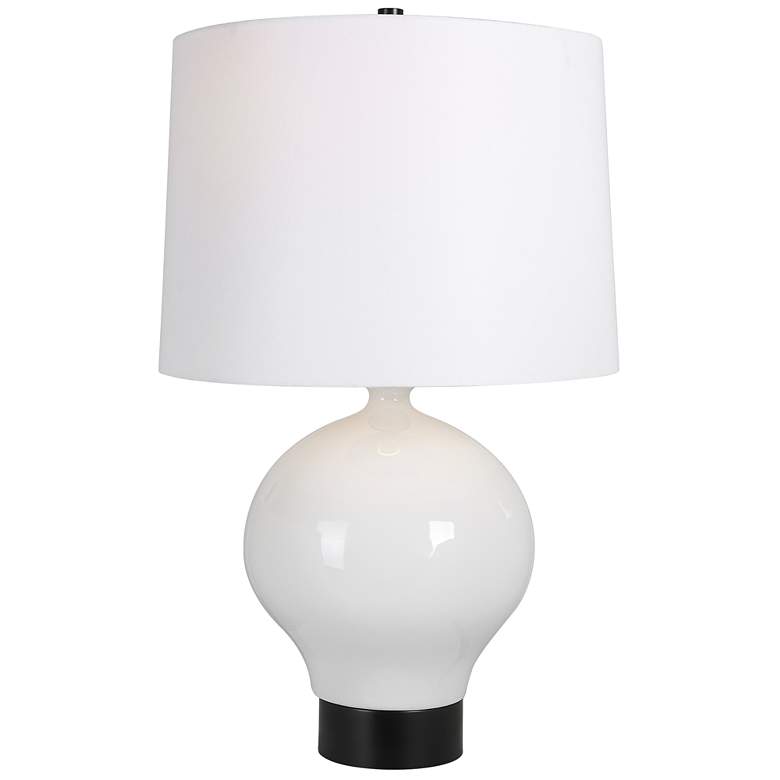 Image 1 Uttermost Collar 26" High White Glaze Ceramic Table Lamp