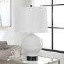 3_Uttermost Collar 26" High White Glaze Ceramic Table Lamp more views