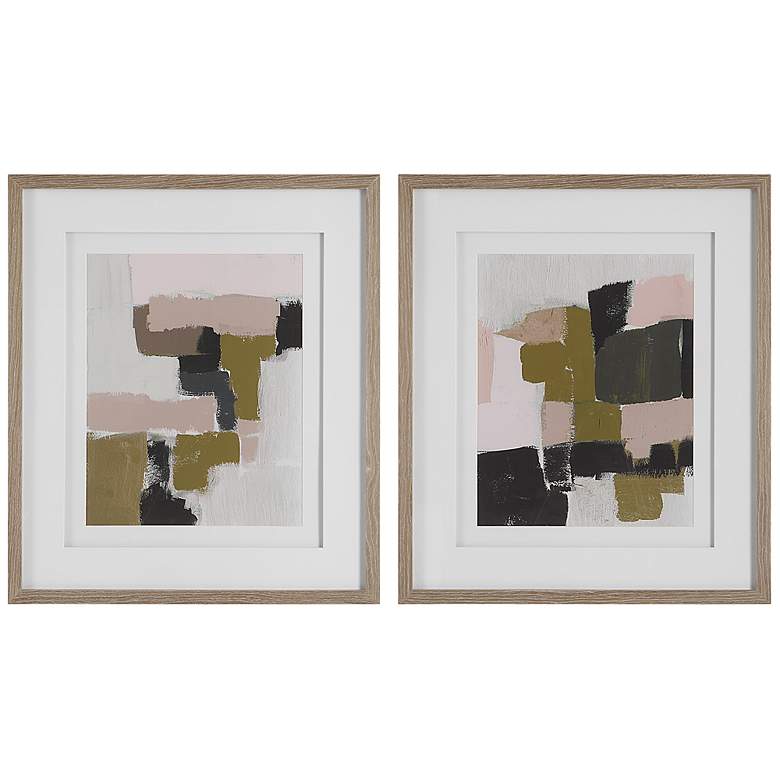 Image 1 Uttermost Color Block 30 1/2"H 2-Piece Framed Wall Art Set