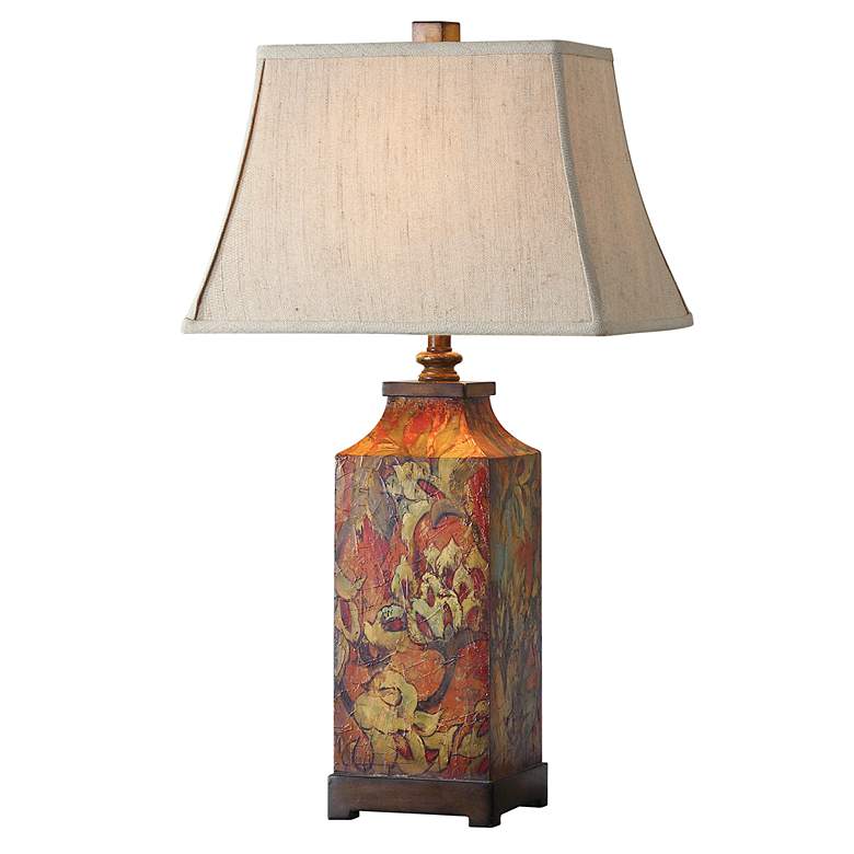 Image 2 Uttermost Colorful Flowers 32 inch Handcrafted Traditional Table Lamp