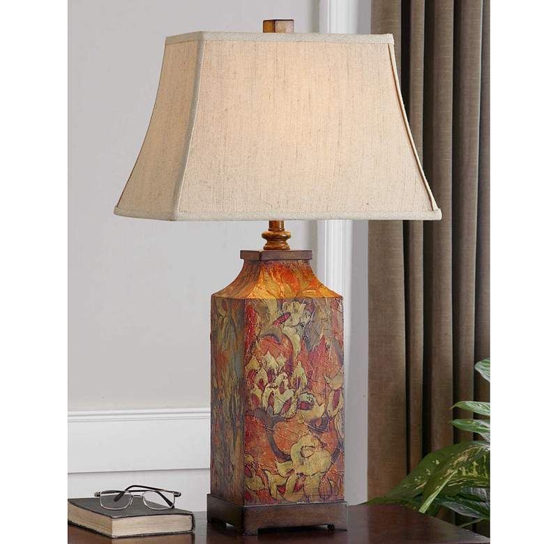 Image 1 Uttermost Colorful Flowers 32" Handcrafted Traditional Table Lamp