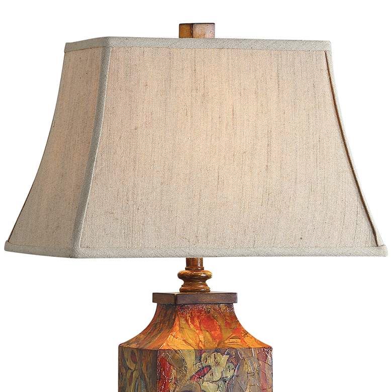 Image 3 Uttermost Colorful Flowers 32 inch Handcrafted Traditional Table Lamp more views
