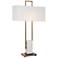 Uttermost Column 35" Brass and White Table Lamp
