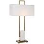 3_Uttermost Column Plated Brass and Marble Table Lamp