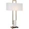 Uttermost Column Plated Brass and Marble Table Lamp