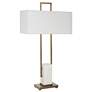 5_Uttermost Column Plated Brass and Marble Table Lamp more views