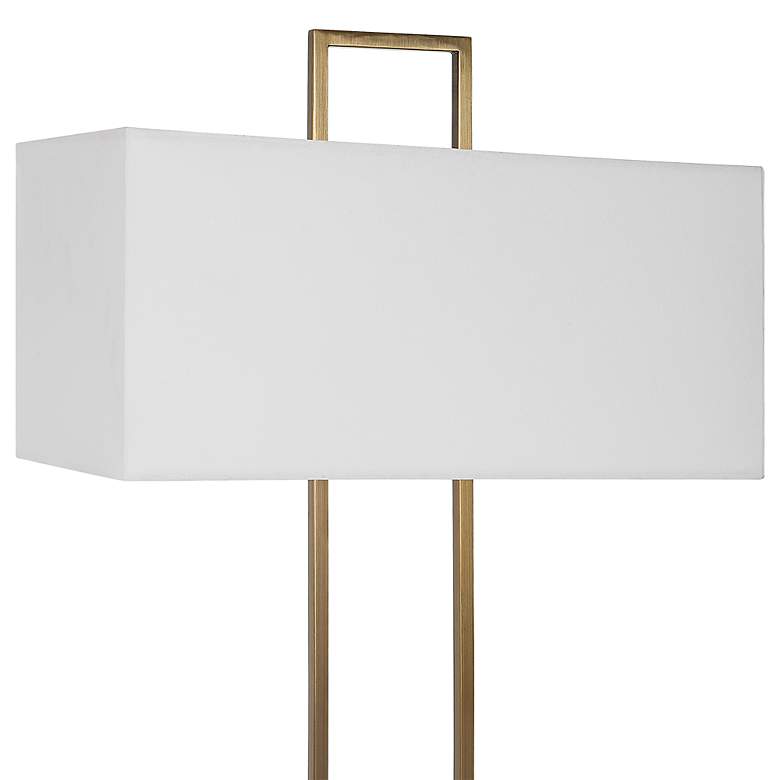 Image 6 Uttermost Column Plated Brass and Marble Table Lamp more views